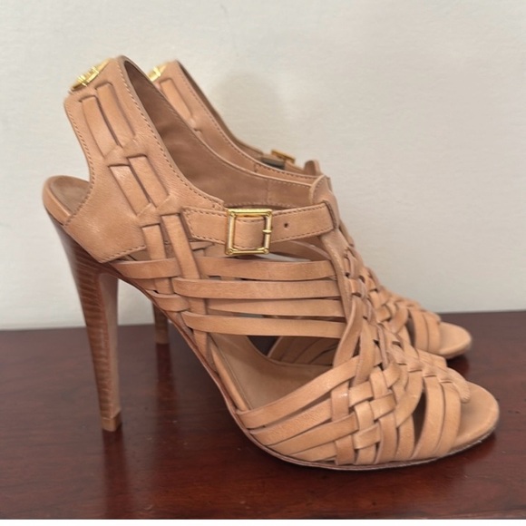 Tory Burch Tan Woven Heels - Picture 7 of 11